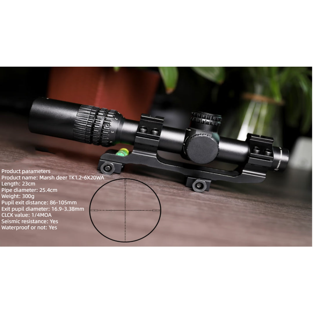 SABPACK 1.2-6x20WA Rifle Scope illumination Reticle, Adjustable Objective, Second Focal Plane, 30mm Tube Riflescopes with strong mounts